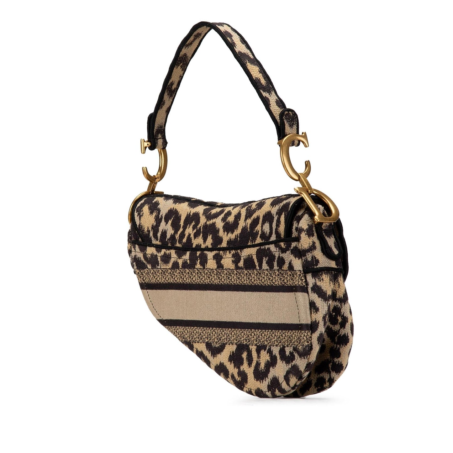 Dior Mizza Saddle Bag Shg Canvas Embroidered Shoulder Bag