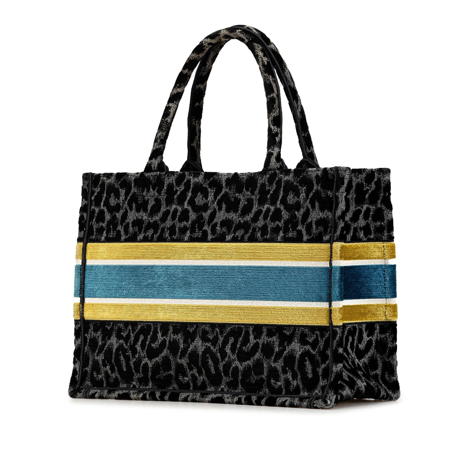 Dior Mizza Leopard Book Tote Canvas Medium Embroidered Tote Bag Book Tote 2