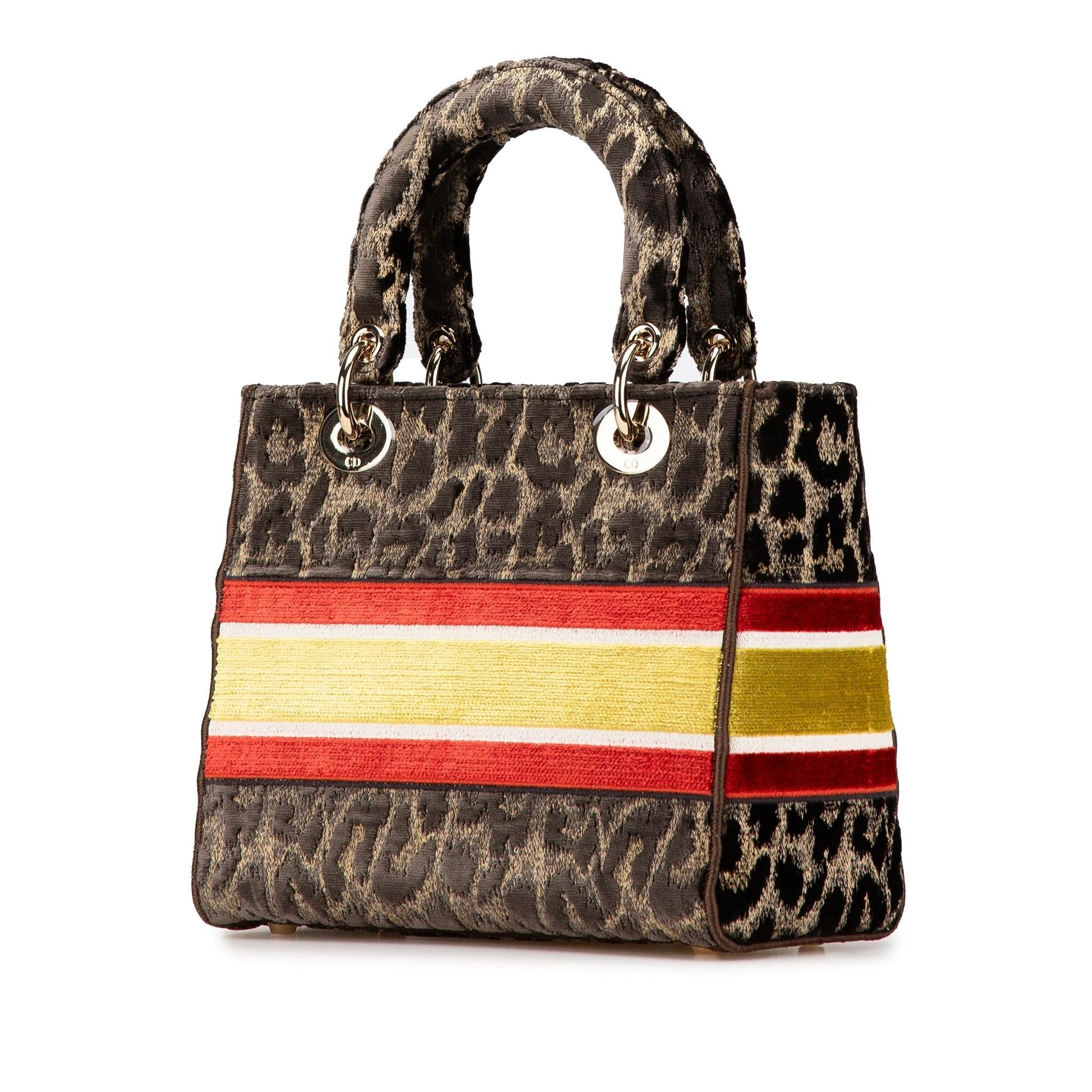 Dior Mizza Velvet Leopard Lady Lite Satchel Bag Medium Embroidered D Lite 1