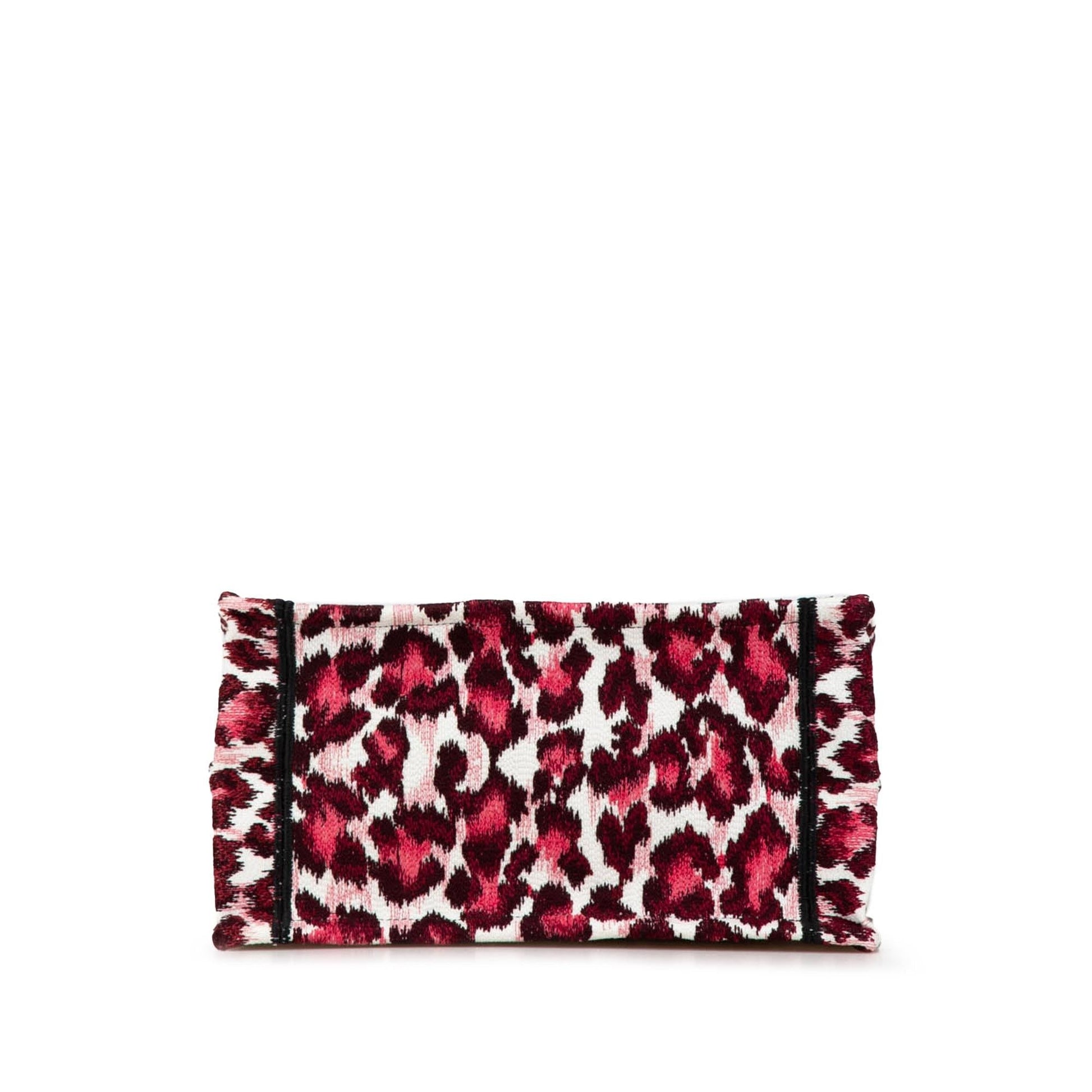 Dior Mizza Leopard Book Tote Canvas Small Embroidered Tote Bag