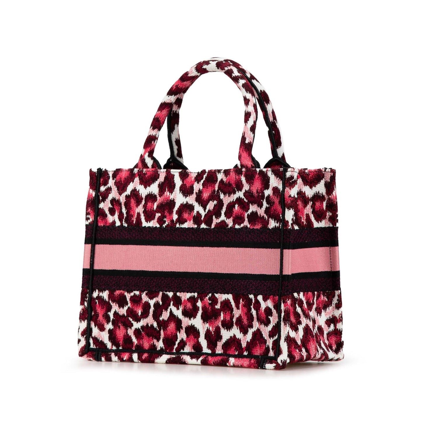 Dior Mizza Leopard Book Tote Canvas Small Embroidered Tote Bag