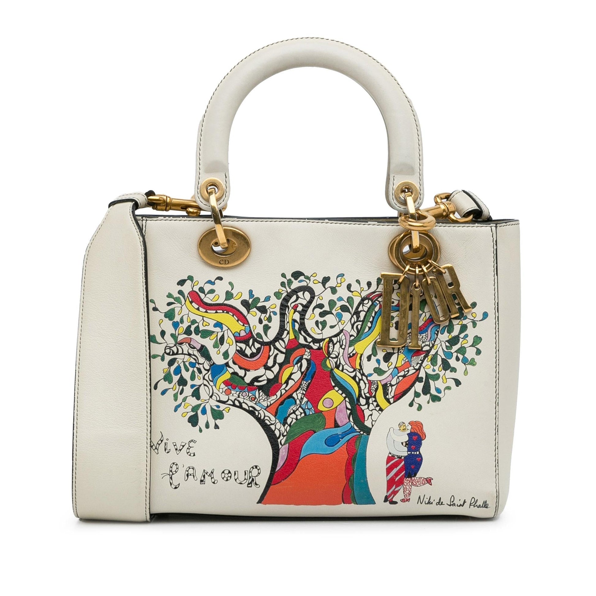 Dior Niki De Saint Phalle Calfskin Vive Amour Lady Medium Satchel Bag