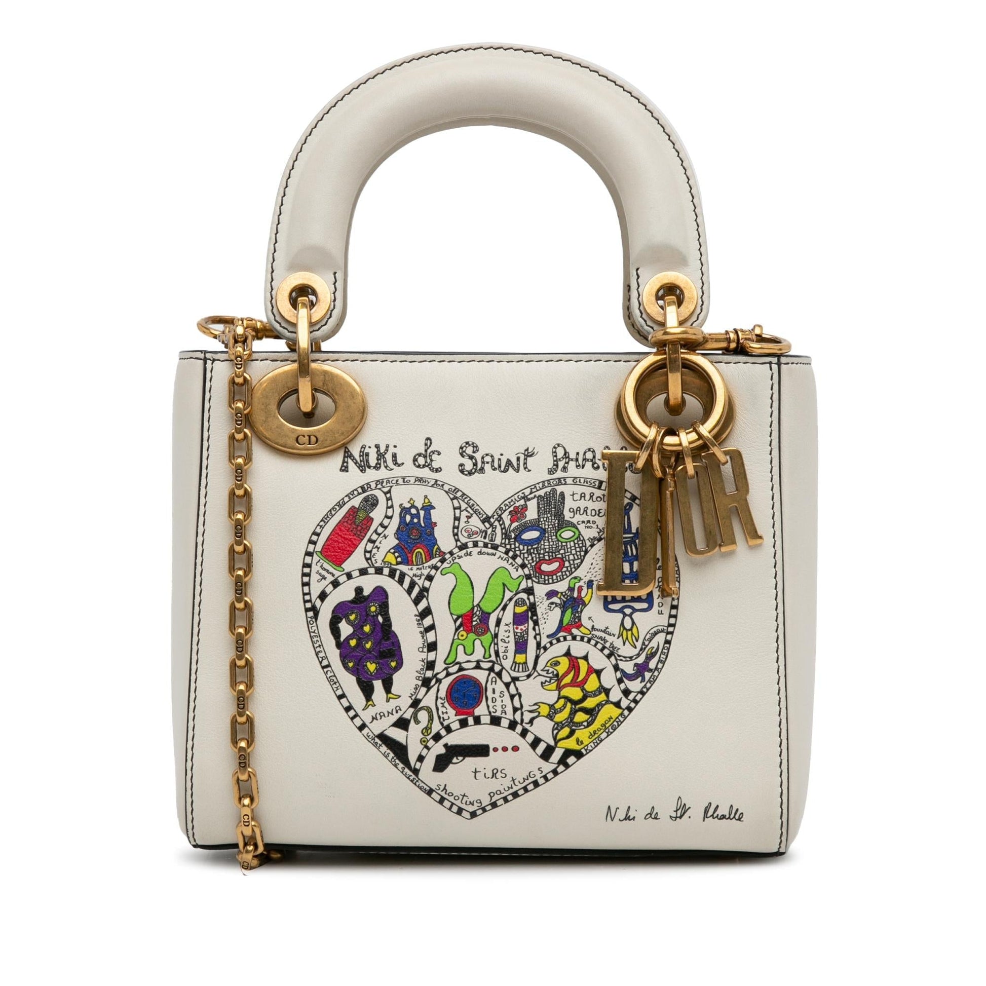 Dior Niki De Saint Phalle Calfskin Lady Satchel Bag Mini Calfskin Lady Dior
