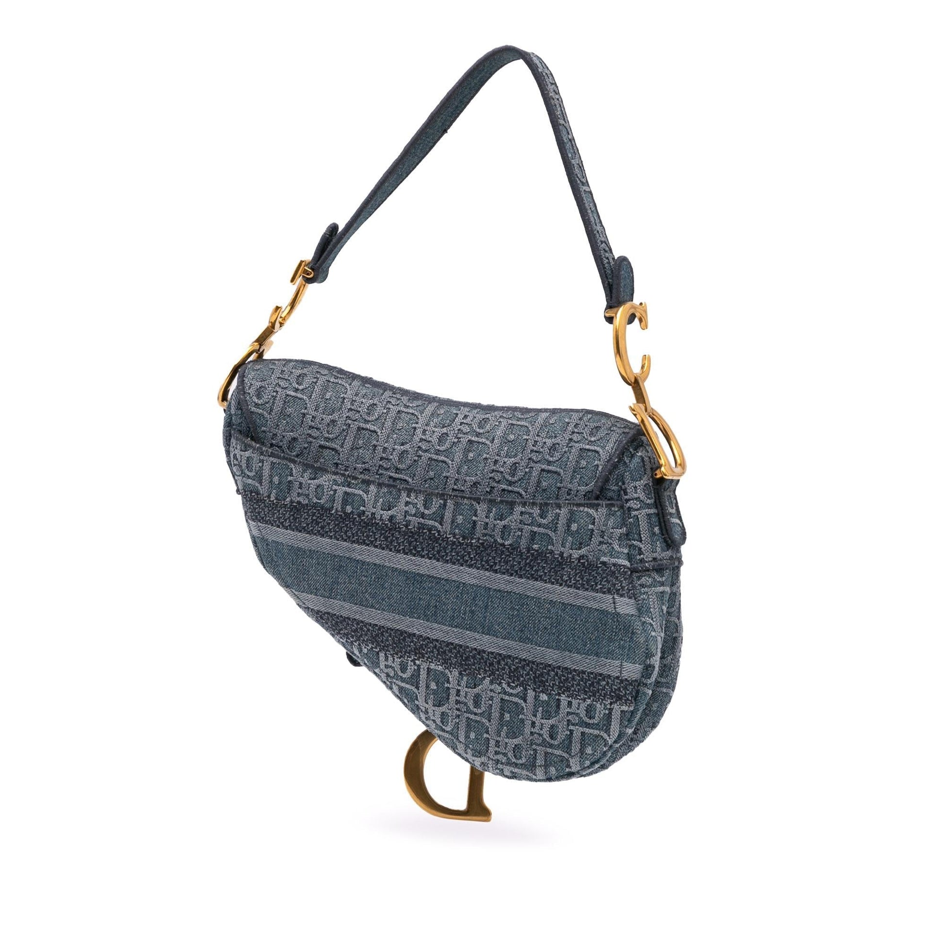 Dior Oblique Saddle Bag Denim Embroidered Shoulder Bag 3
