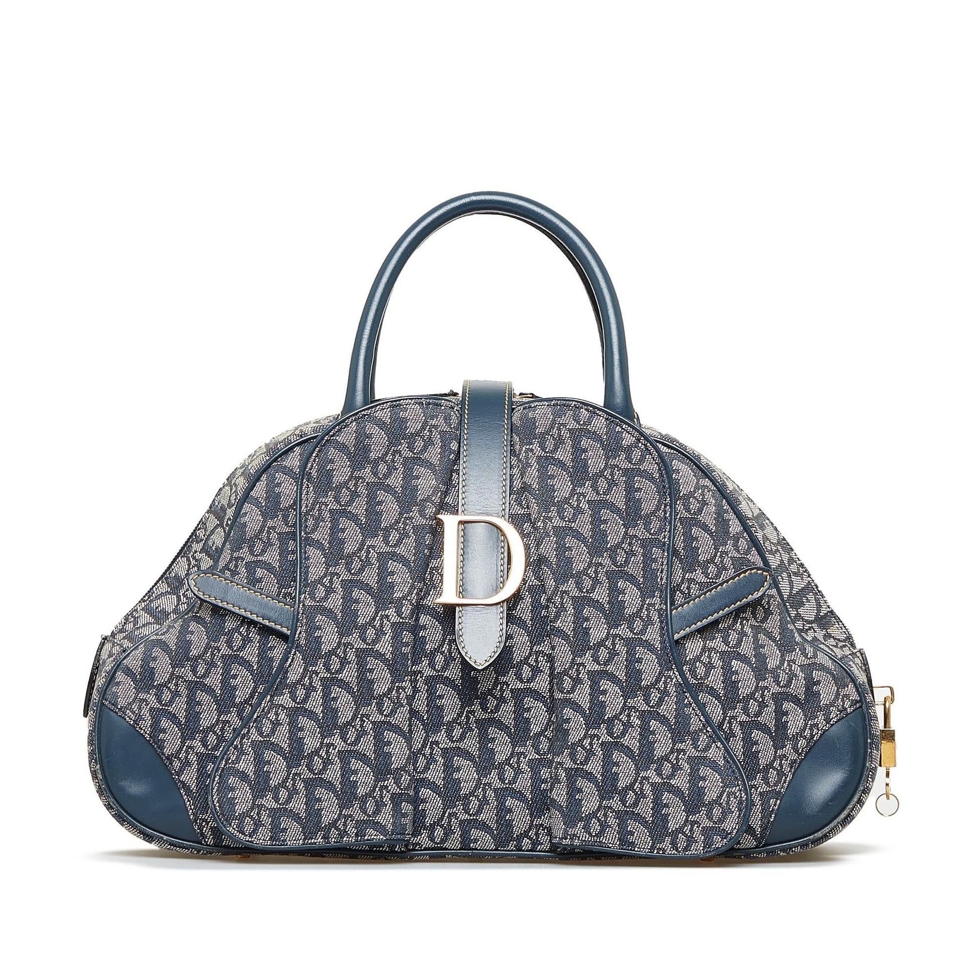 Dior Oblique Double Saddle Bowler Shg Satchel Bag