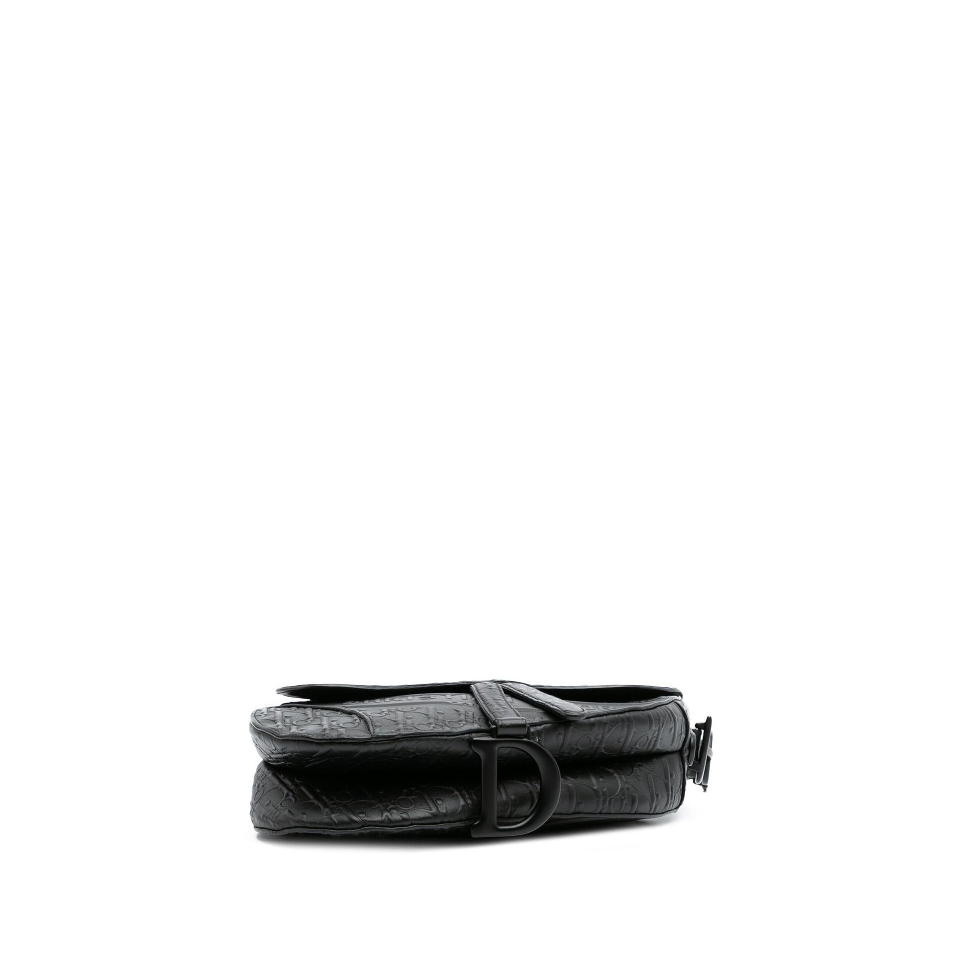 Dior Oblique Calfskin Saddle Bag Embossed Shoulder Bag Saddle Bag 1