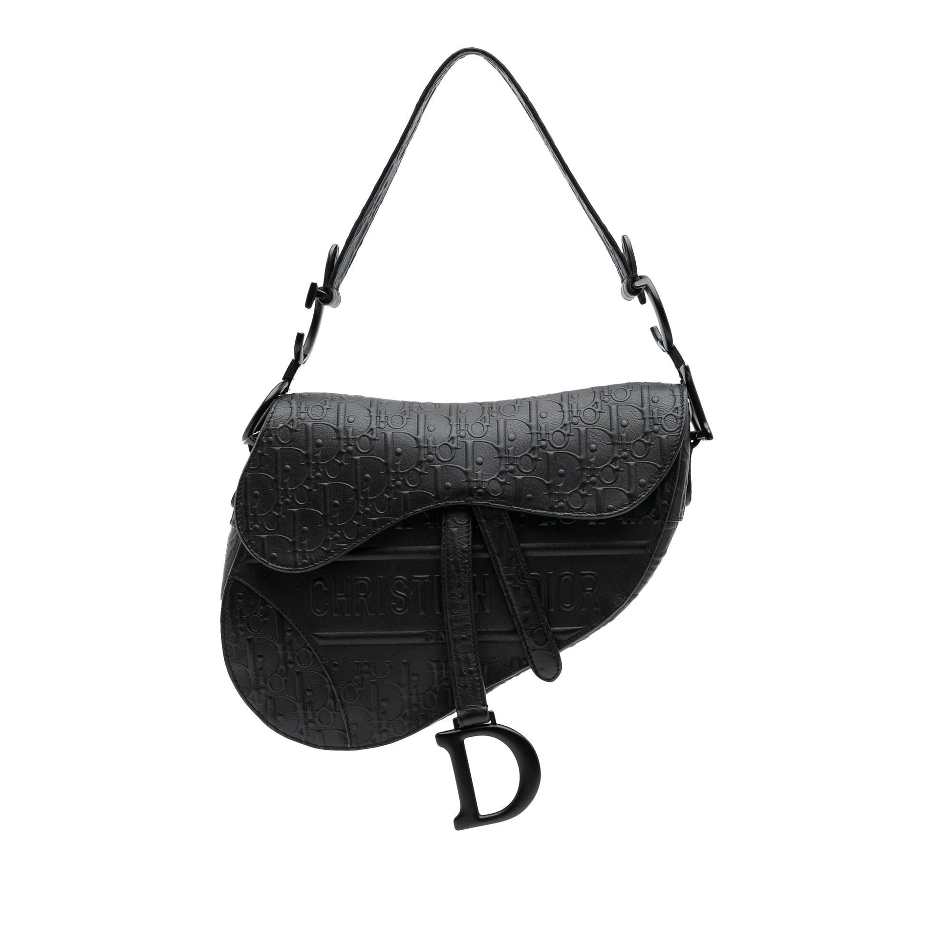 Dior Oblique Calfskin Saddle Bag Embossed Shoulder Bag Saddle Bag 1