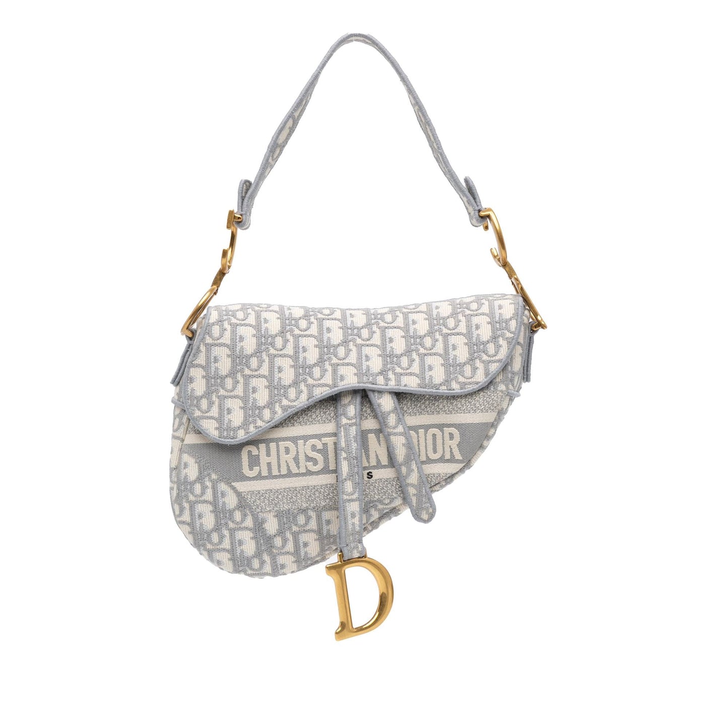Dior Oblique Saddle Bag Canvas Embroidered Shoulder Bag Bag Shg Scliwm