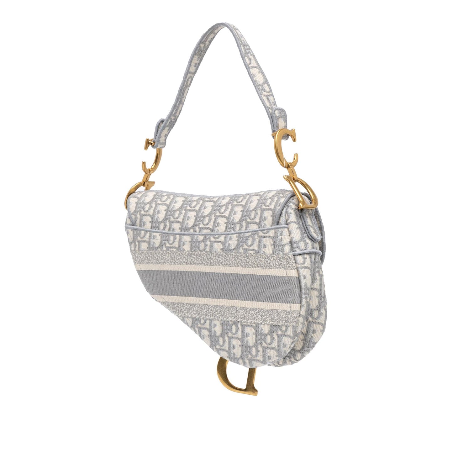 Dior Oblique Saddle Bag Canvas Embroidered Shoulder Bag Bag Shg Scliwm