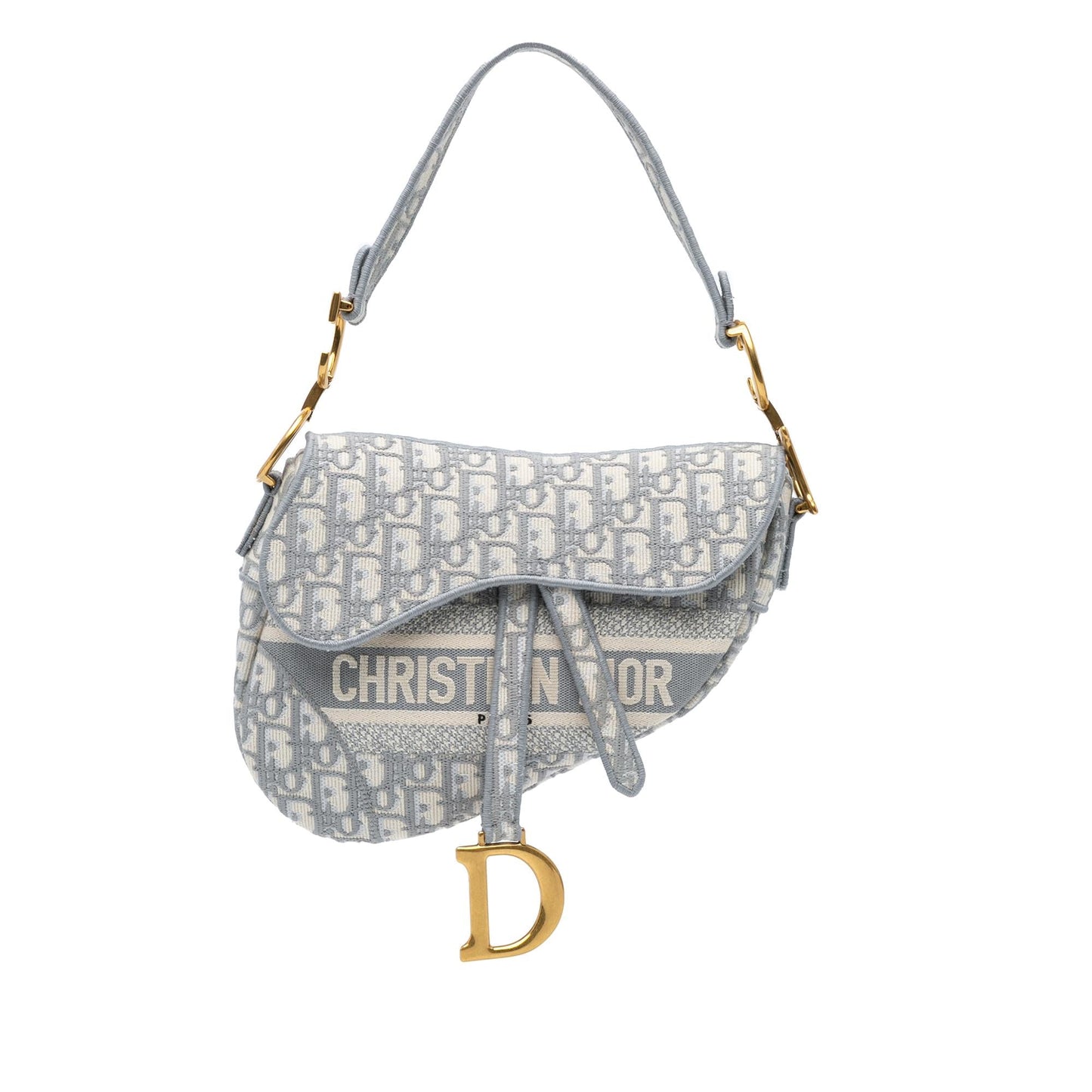 Dior Oblique Saddle Bag Canvas Embroidered Shoulder Bag Canvas Saddle Bag