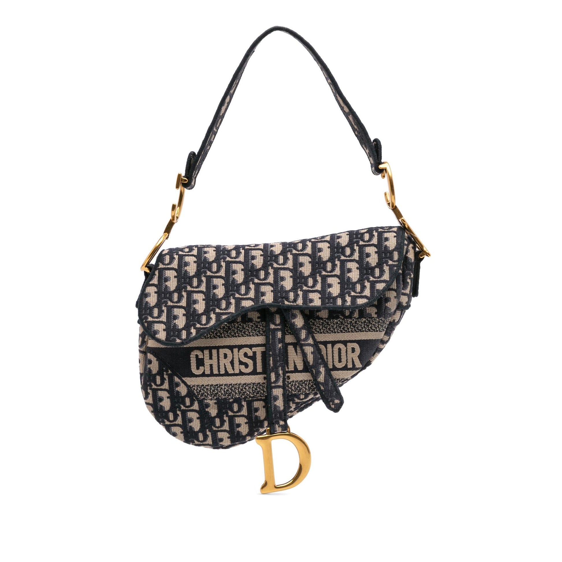 Dior Oblique Saddle Bag Canvas Embroidered Shoulder Bag Saddle Bag 3
