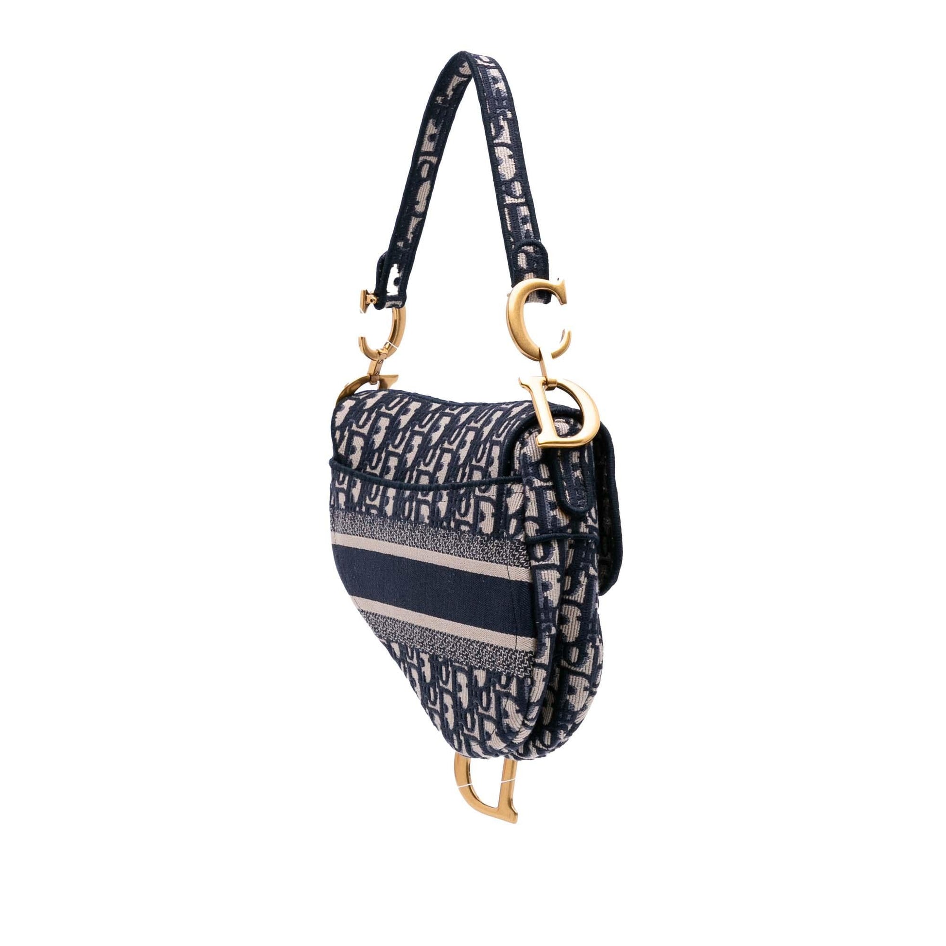 Dior Oblique Saddle Bag Canvas Embroidered Shoulder Bag Saddle Bag 4