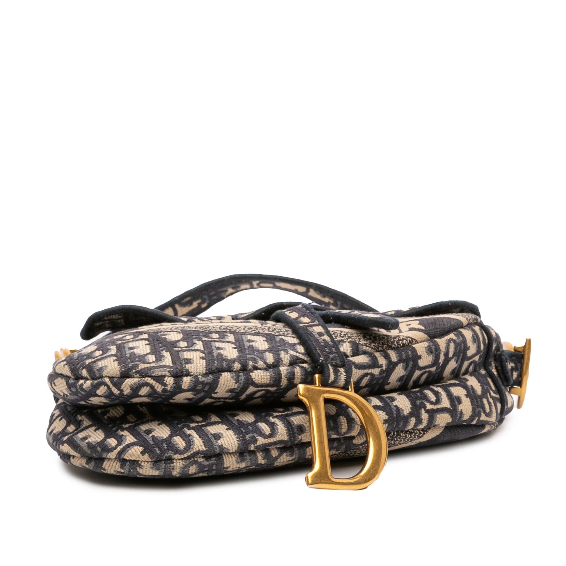 Dior Oblique Saddle Bag Canvas Embroidered Shoulder Bag Saddle Bag 6
