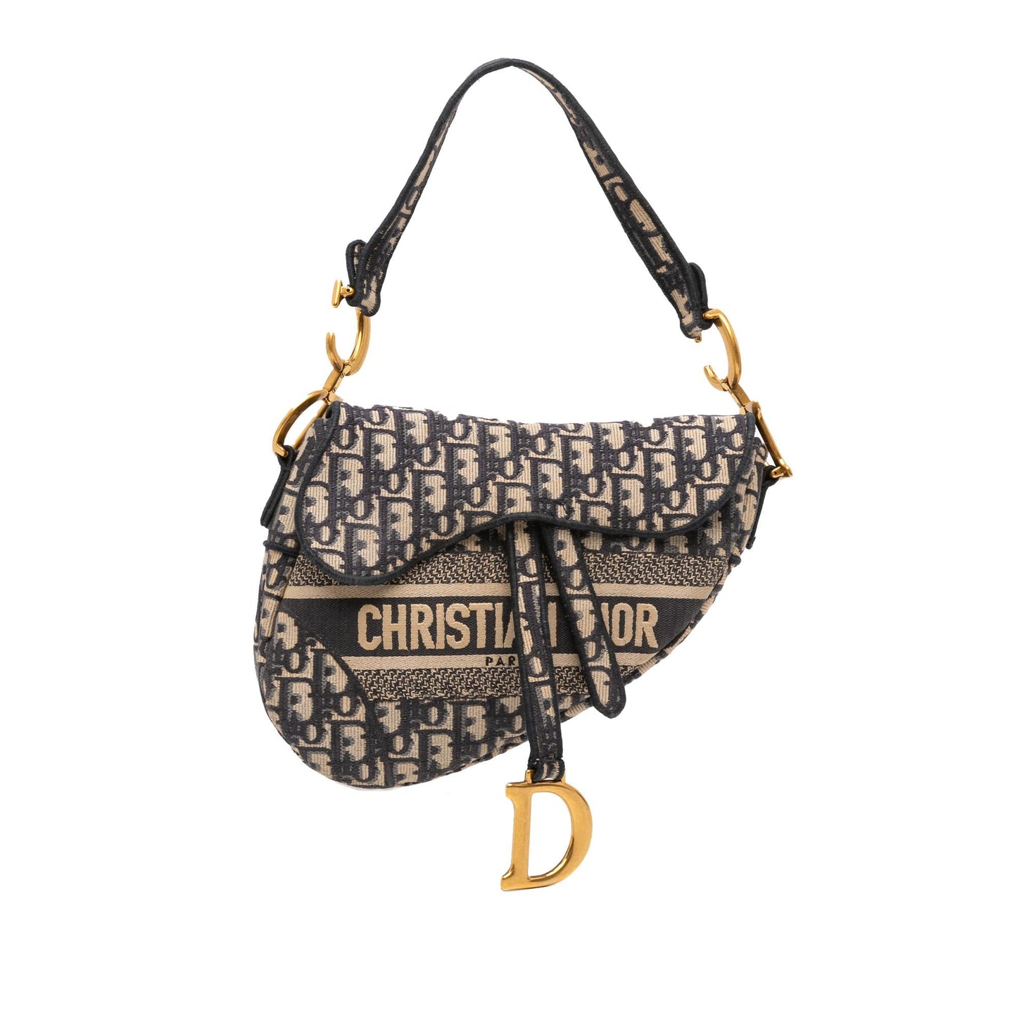Dior Oblique Saddle Bag Canvas Embroidered Shoulder Bag Saddle Bag 6