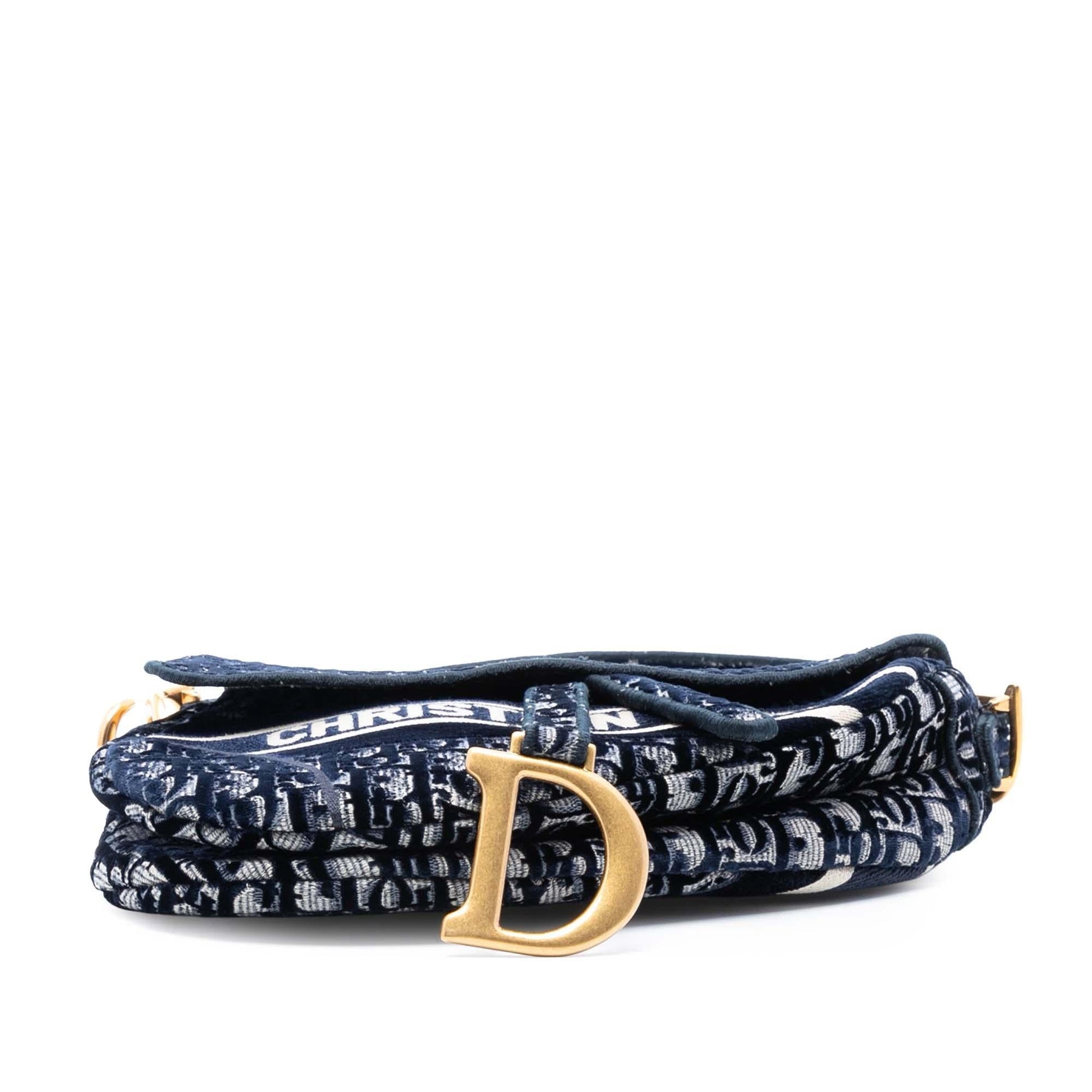 Dior Oblique Saddle Bag Canvas Embroidered Shoulder Bag Saddle Bag 8