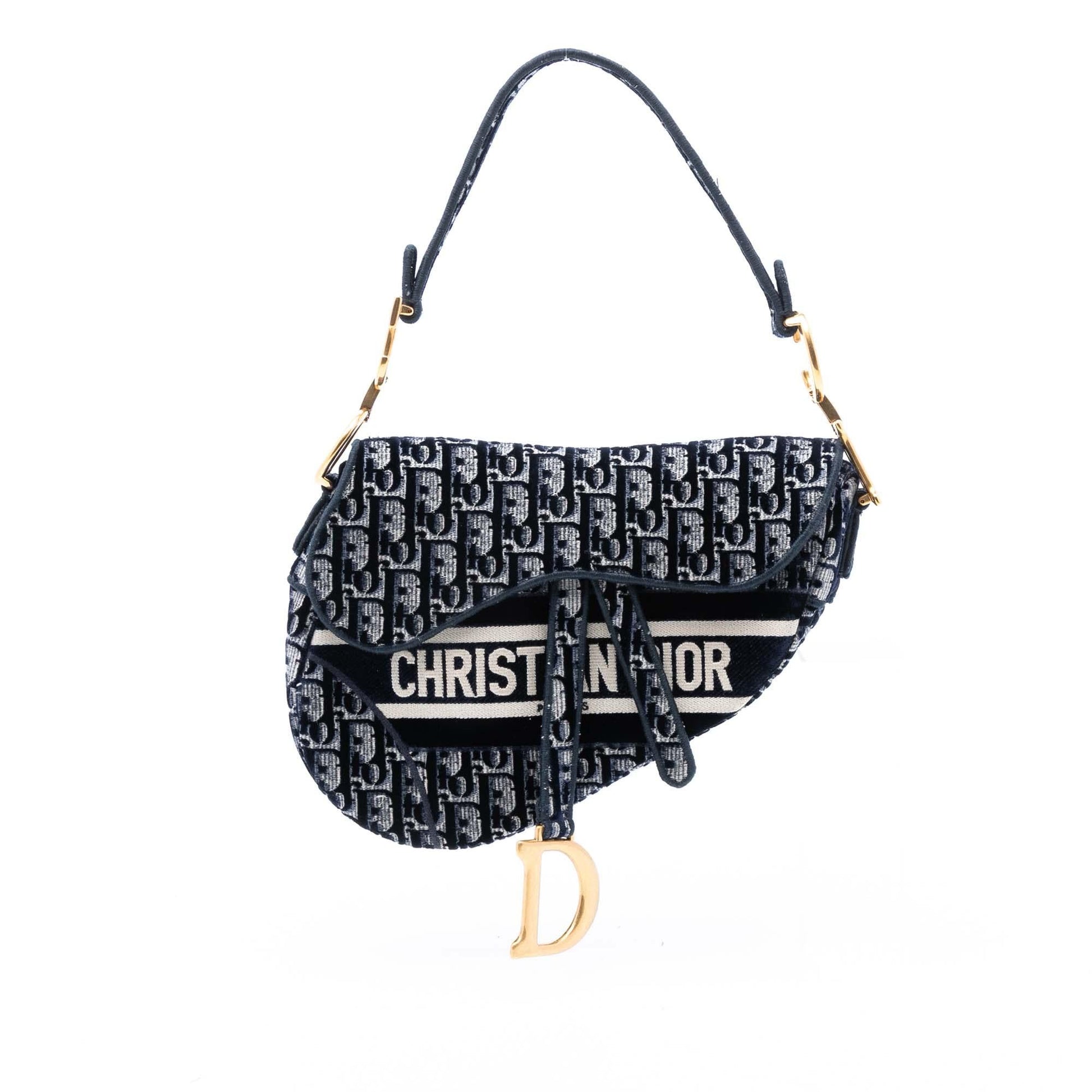 Dior Oblique Saddle Bag Canvas Embroidered Shoulder Bag Saddle Bag 8