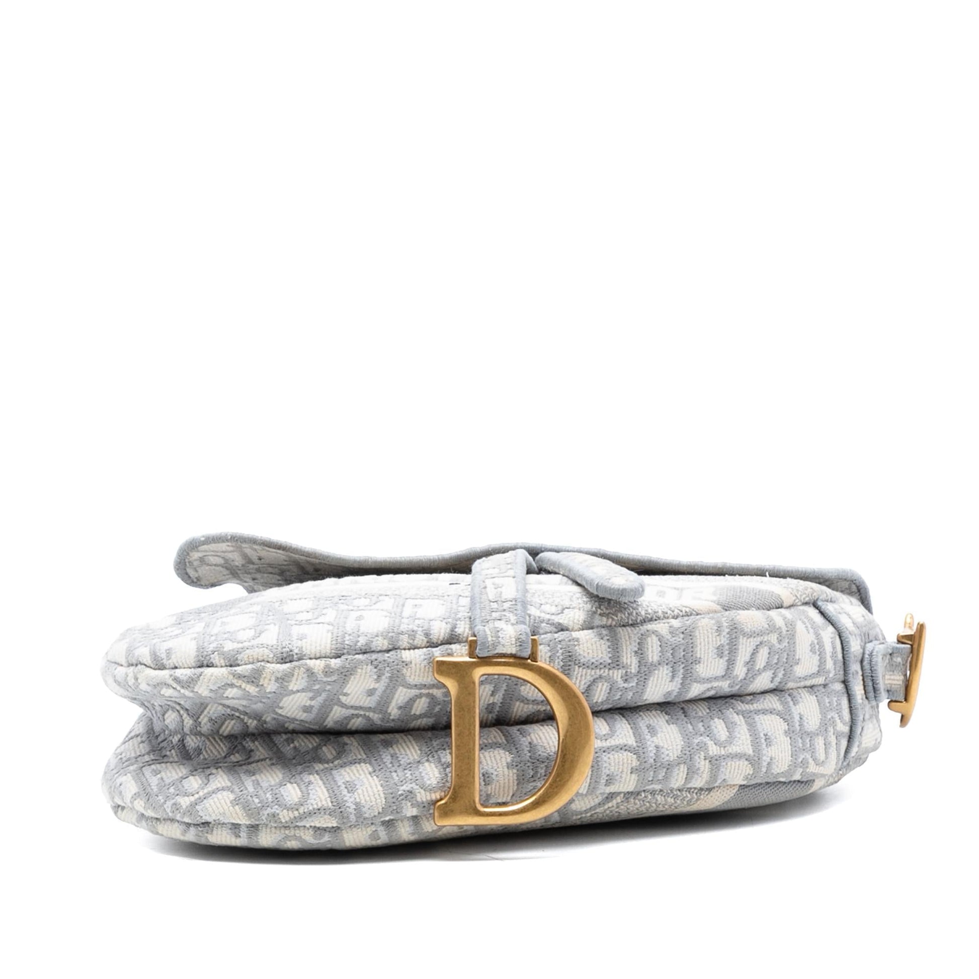 Dior Oblique Saddle Bag Canvas Embroidered Shoulder Bag Saddle Bag 9