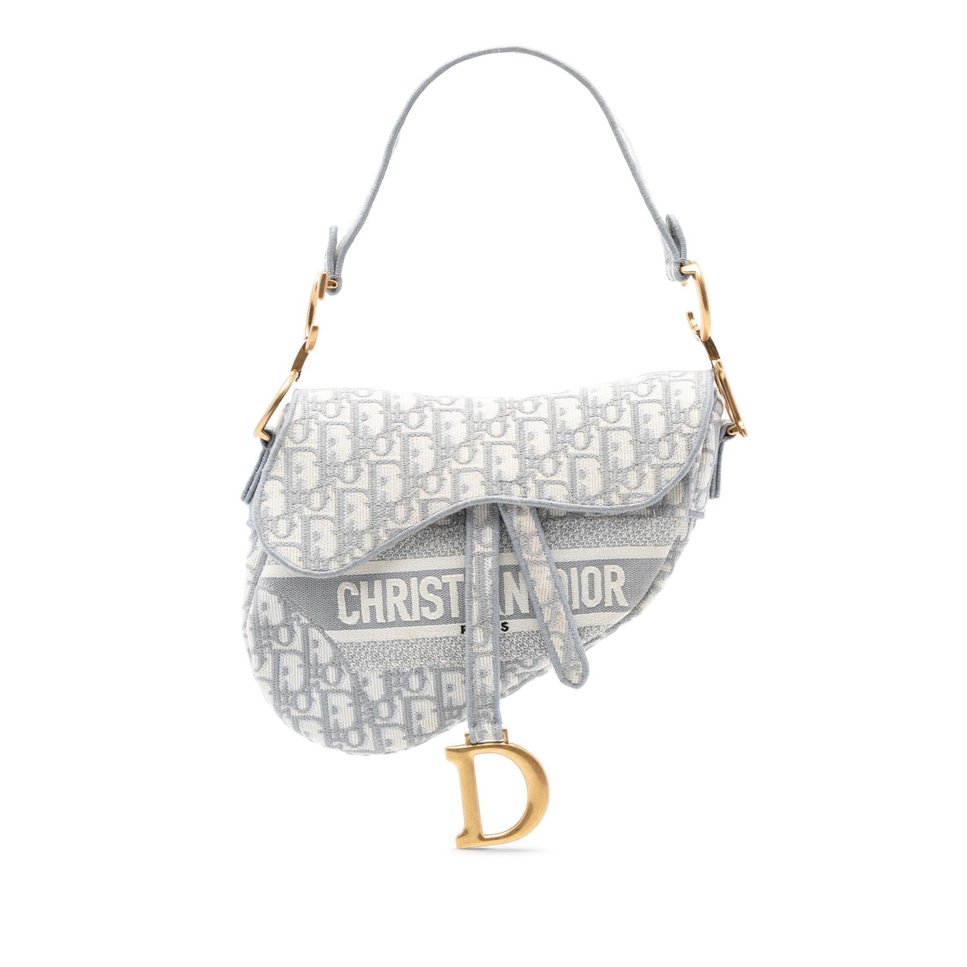 Dior Oblique Saddle Bag Canvas Embroidered Shoulder Bag Saddle Bag 9