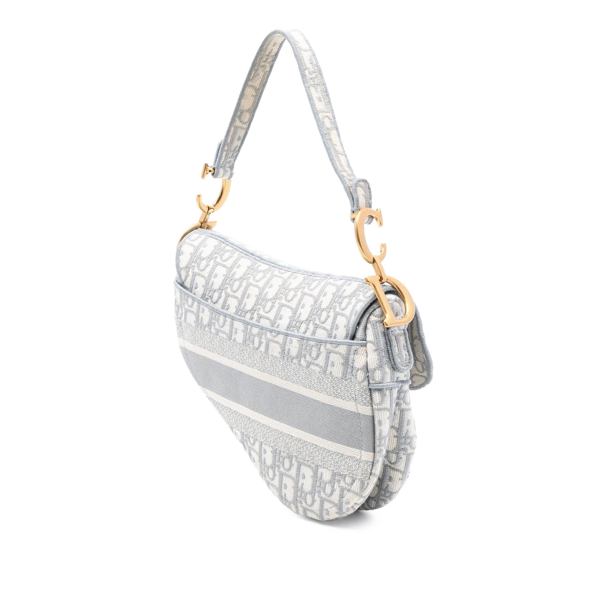 Dior Oblique Saddle Bag Canvas Embroidered Shoulder Bag Saddle Bag 9