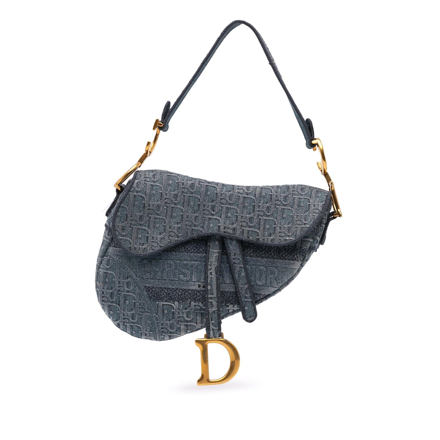 Dior Oblique Saddle Bag Denim Embroidered Shoulder Bag Saddle Bag 1