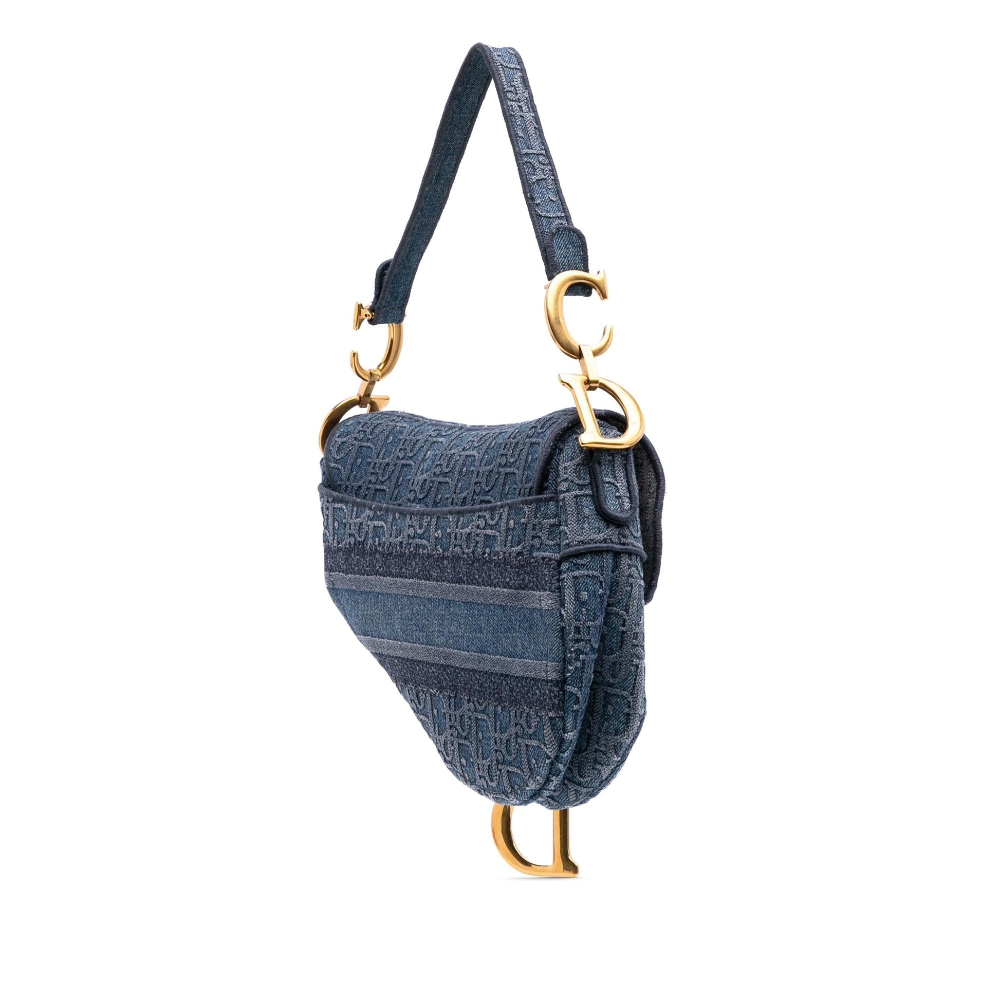 Dior Oblique Saddle Bag Denim Embroidered Shoulder Bag Saddle Bag 2
