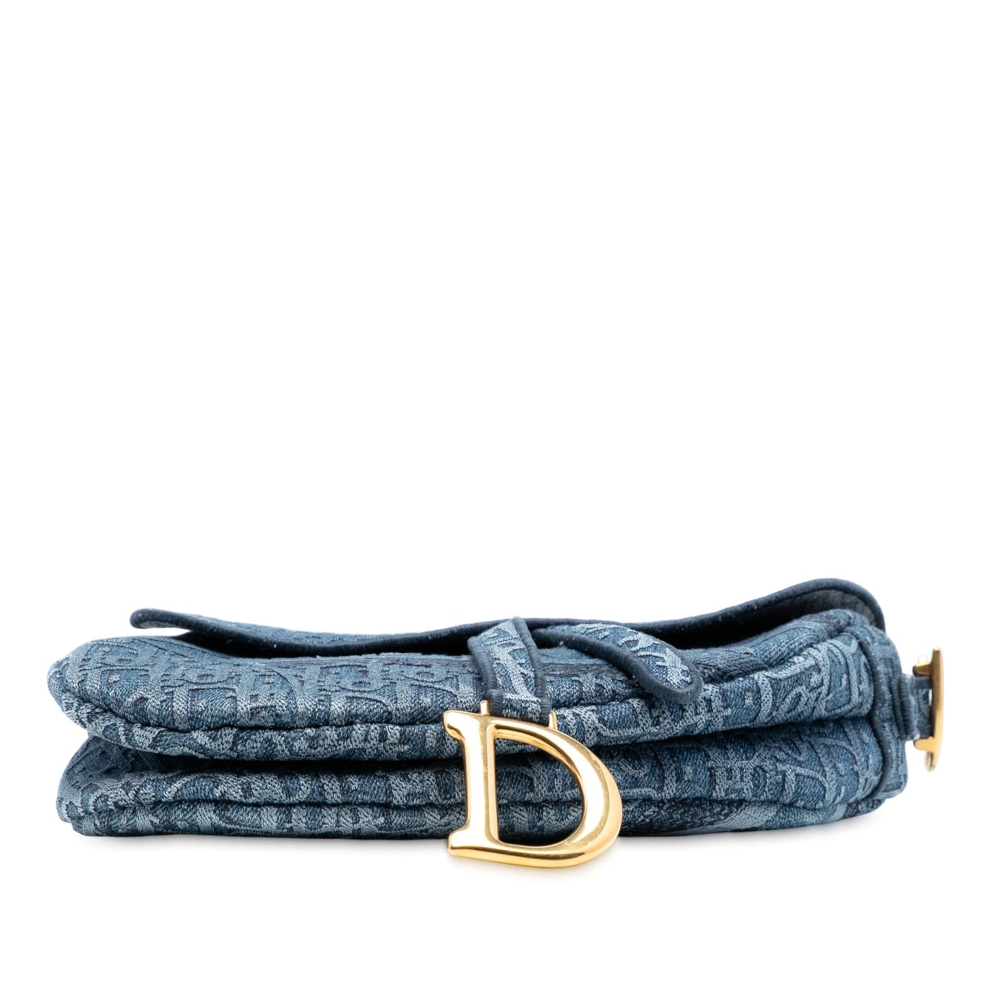 Dior Oblique Saddle Bag Denim Embroidered Shoulder Bag 4