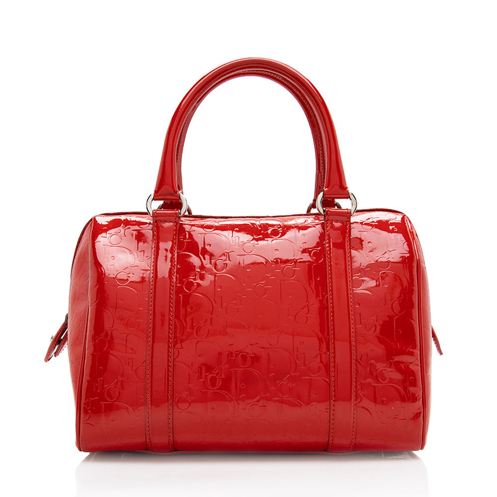 Dior Oblique Boston Bag Shf Leather Patent Satchel Bag