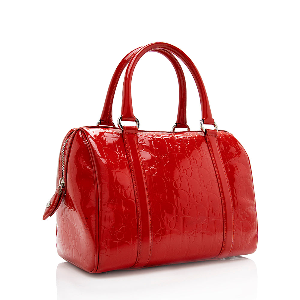 Dior Oblique Boston Bag Shf Leather Patent Satchel Bag