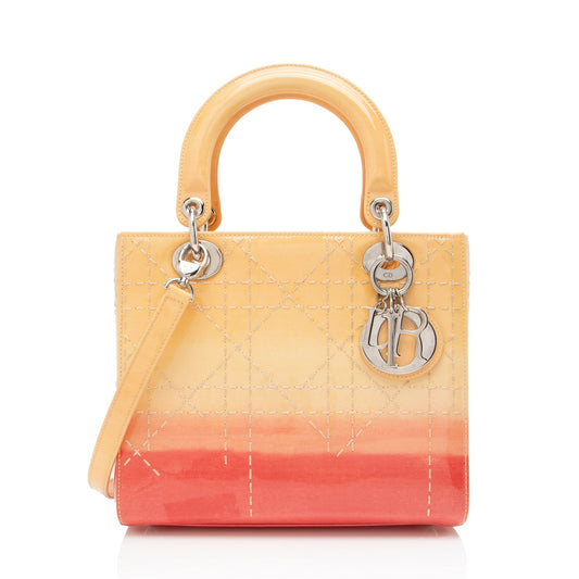 Dior Ombre Lady Tote Leather Patent Medium Tote Bag