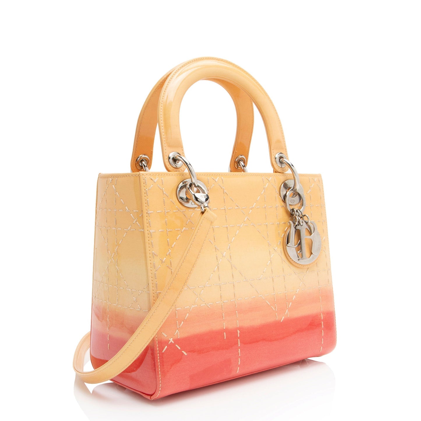 Dior Ombre Lady Tote Leather Patent Medium Tote Bag