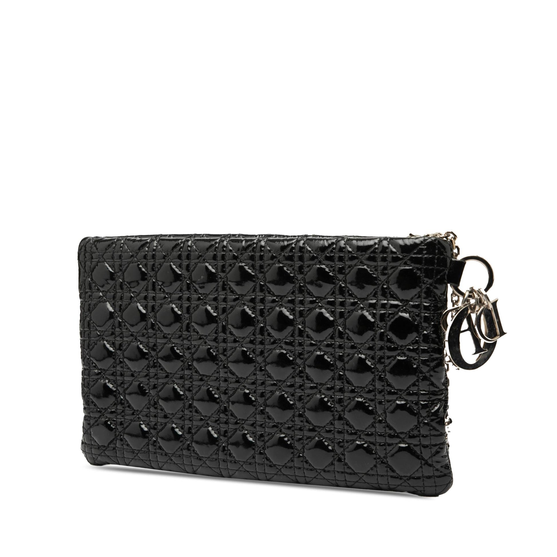 Dior Cannage Panarea Clutch Patent Clutch Bag