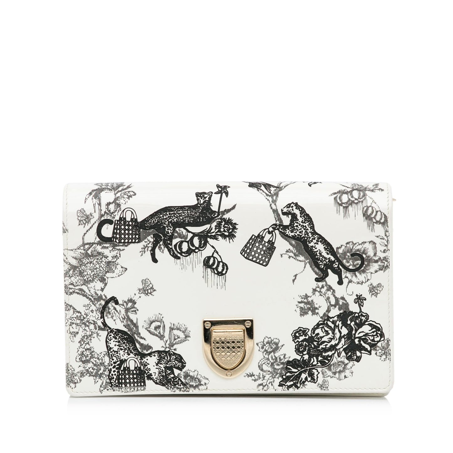 Dior ama Toile De Jouy Clutch Shg Rgybns Patent Clutch Bag