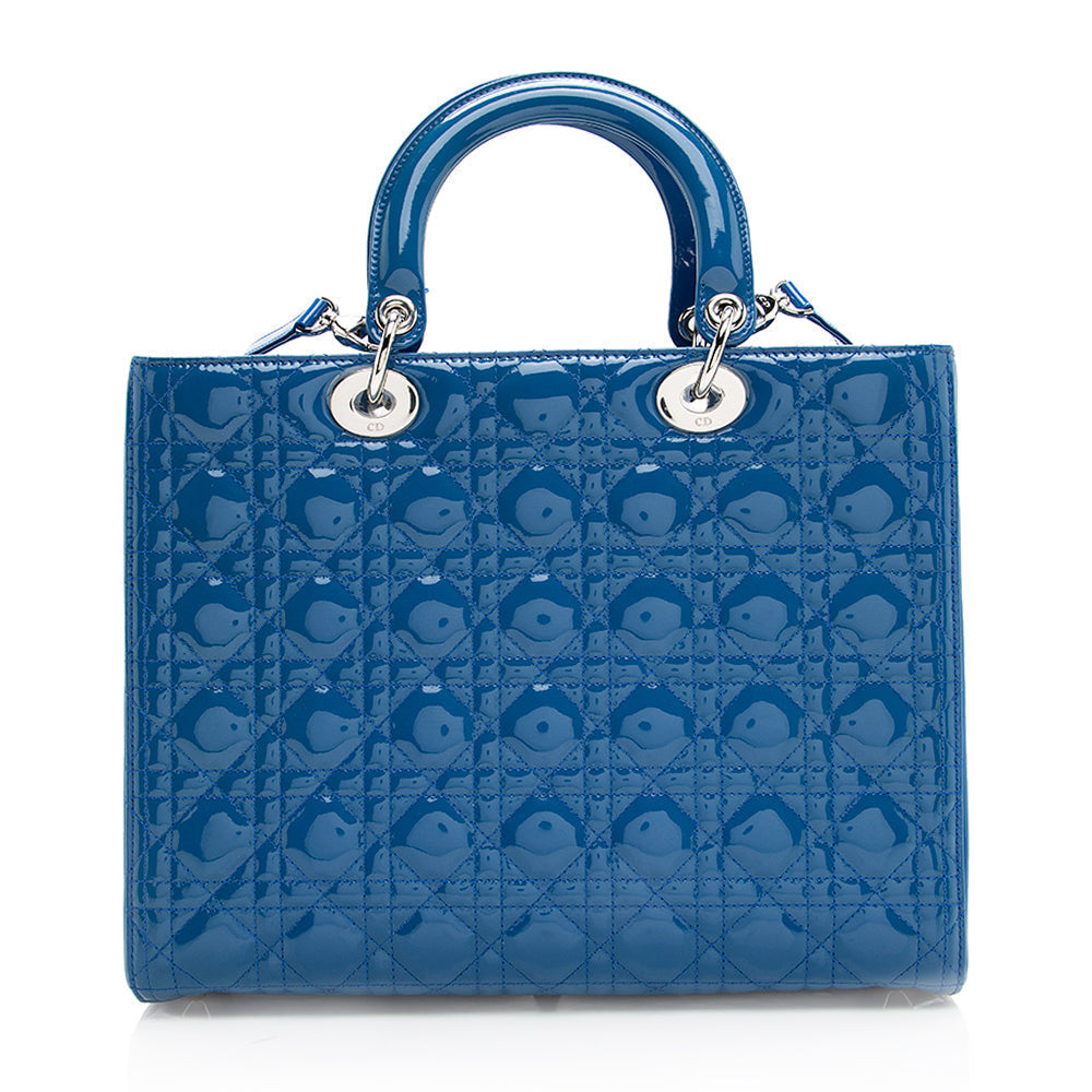 Dior Lady Tote Shf Leather Patent Large Tote Bag Tote Shf 19135