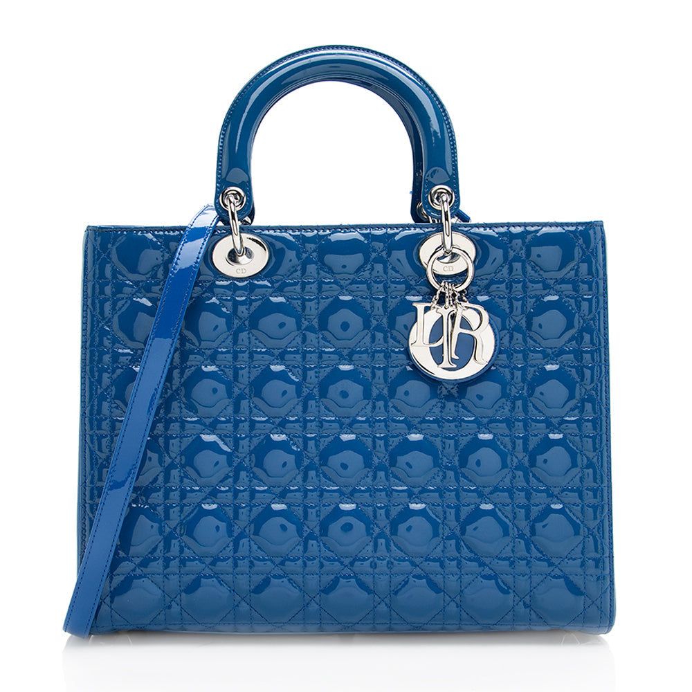 Dior Lady Tote Shf Leather Patent Large Tote Bag Tote Shf 19135