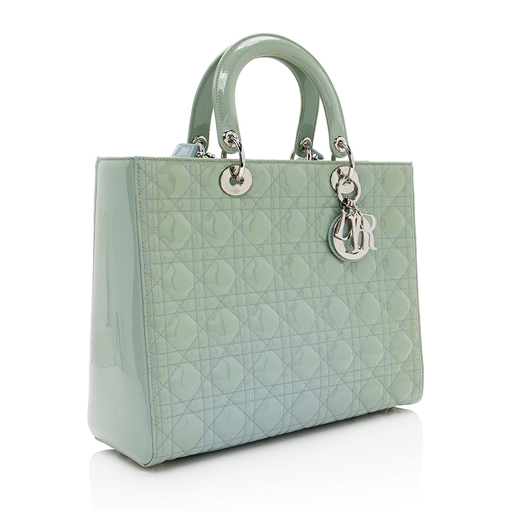 Dior Lady Tote Shf Leather Patent Large Tote Bag Tote Shf 22040