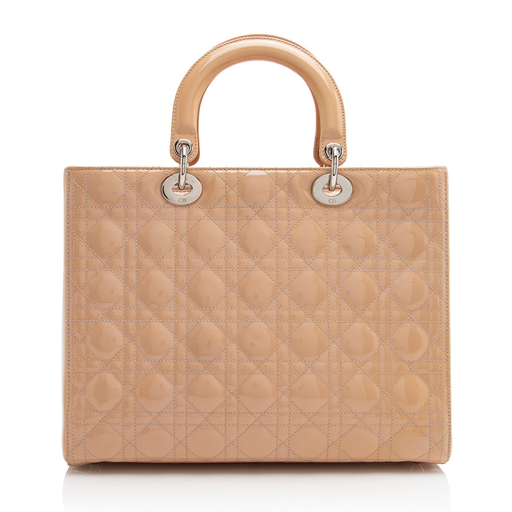Dior Lady Tote Shf Leather Patent Large Tote Bag Tote Shf 22103