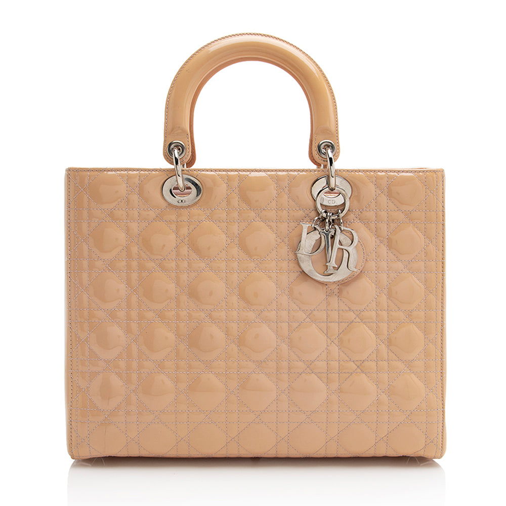 Dior Lady Tote Shf Leather Patent Large Tote Bag Tote Shf 22103