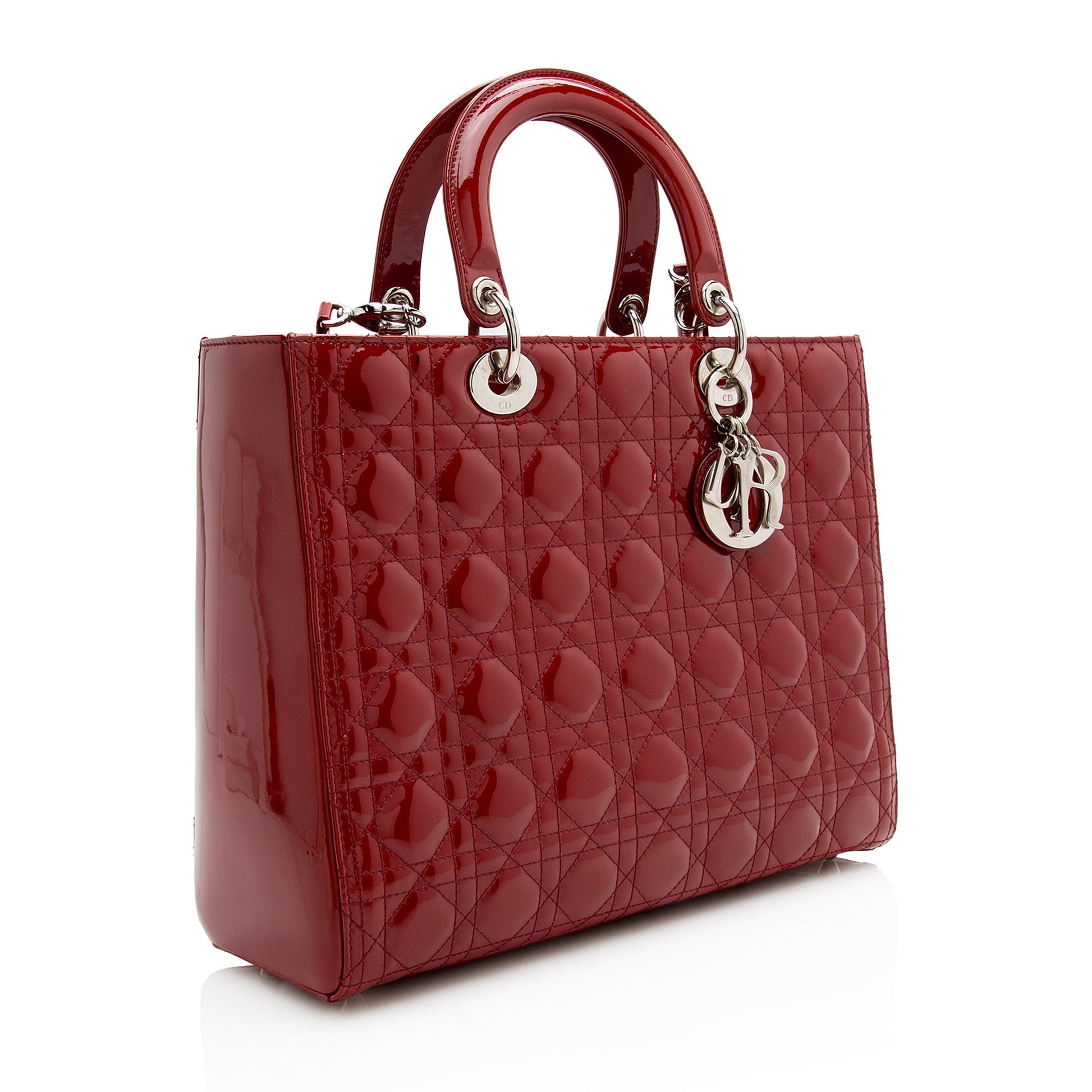 Dior Lady Tote Shf Leather Patent Large Tote Bag Tote Shf 22848