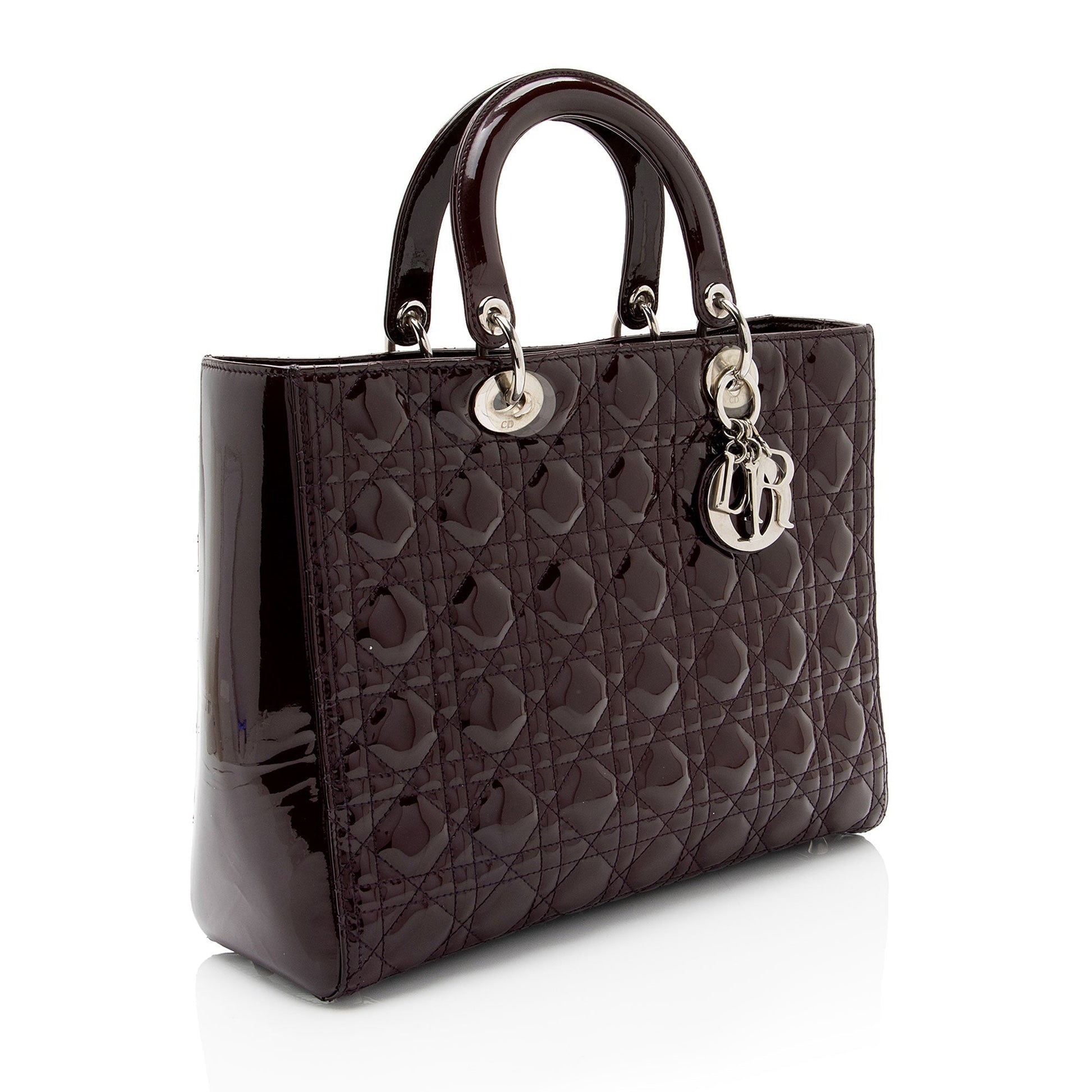 Dior Lady Tote Shf 5Trae8 Leather Patent Large Tote Bag