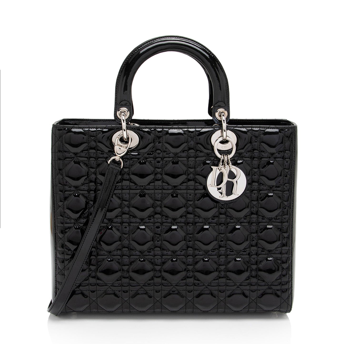 Dior Lady Tote Shf Domnwp Leather Patent Large Tote Bag