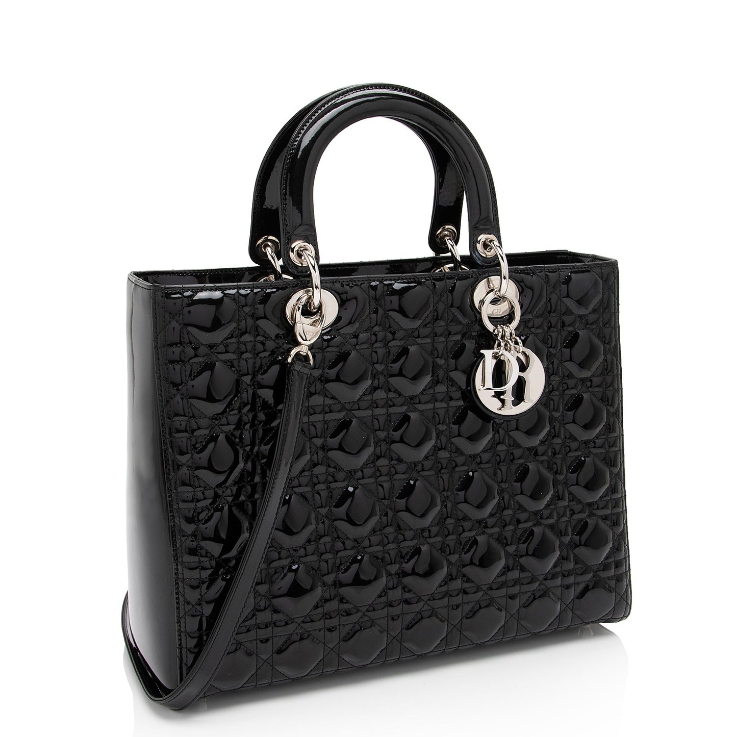 Dior Lady Tote Shf Domnwp Leather Patent Large Tote Bag