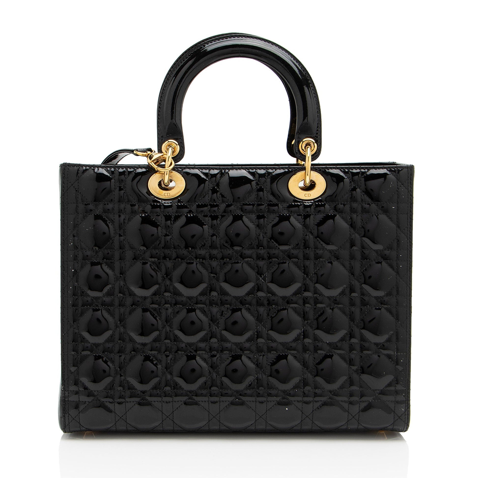 Dior Lady Tote Shf Gvzhuv Leather Patent Large Tote Bag