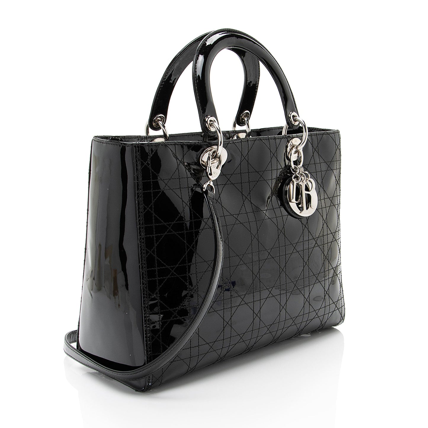 Dior Lady Tote Leather Patent Large Tote Bag