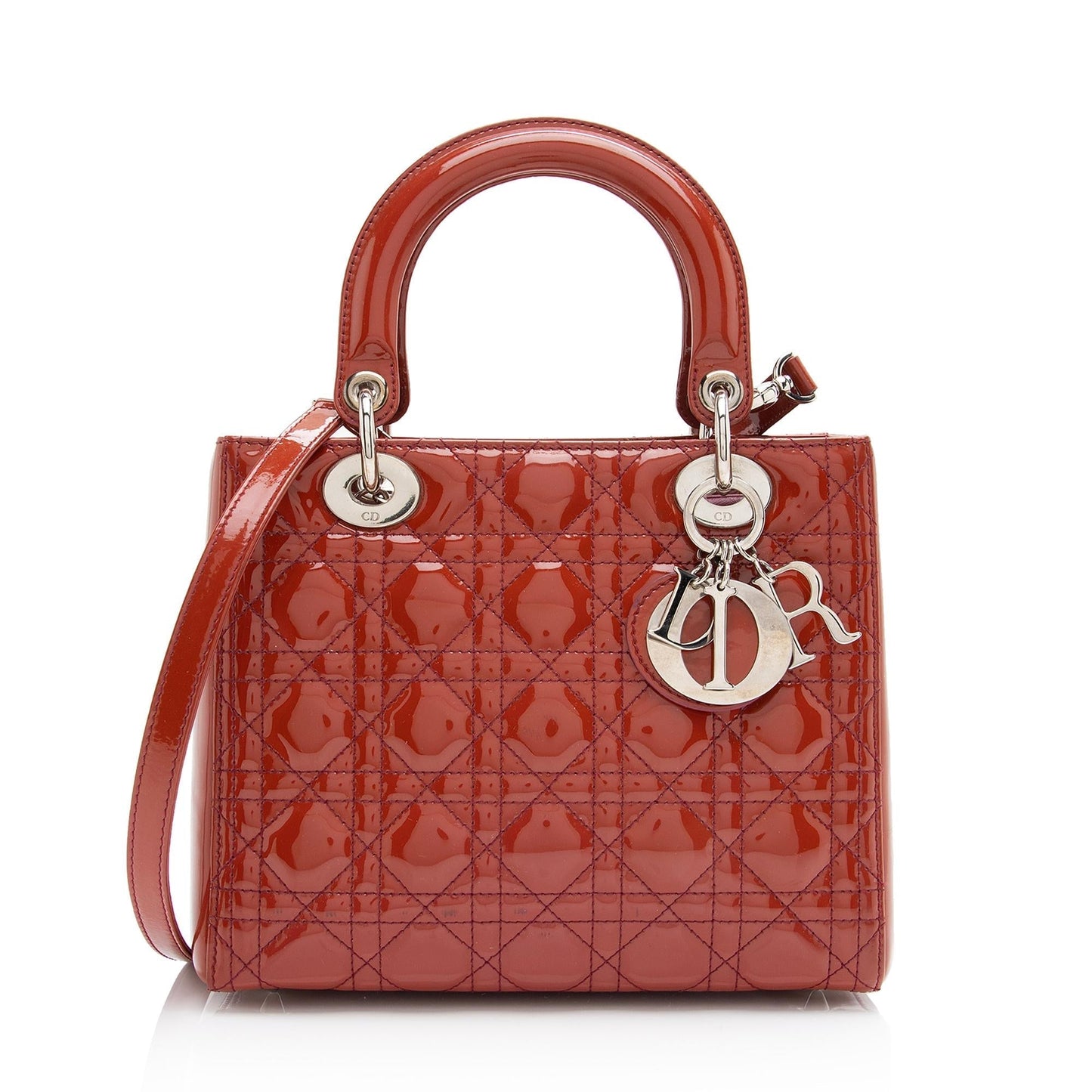 Dior Lady Tote Shf Leather Patent Medium Tote Bag Tote Shf 23564