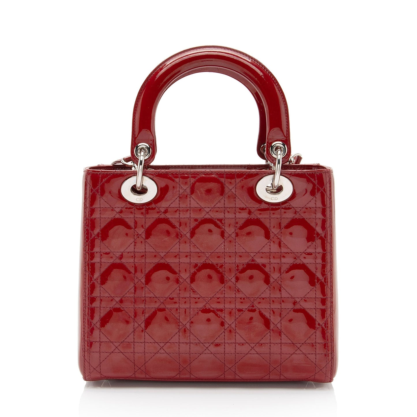 Dior Lady Tote Shf Km7Orb Leather Patent Medium Tote Bag