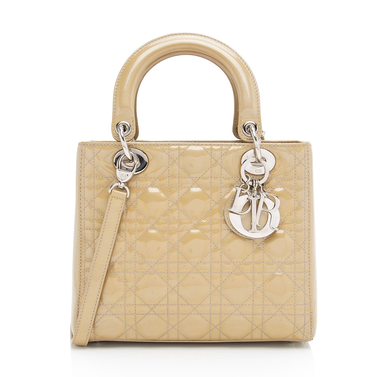 Dior Lady Tote Shf 595Avu Leather Patent Medium Tote Bag