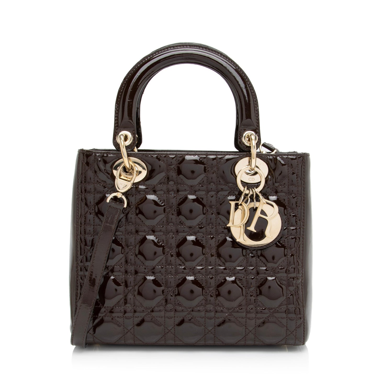 Dior Lady Tote Shf C6Ebwa Leather Patent Medium Tote Bag