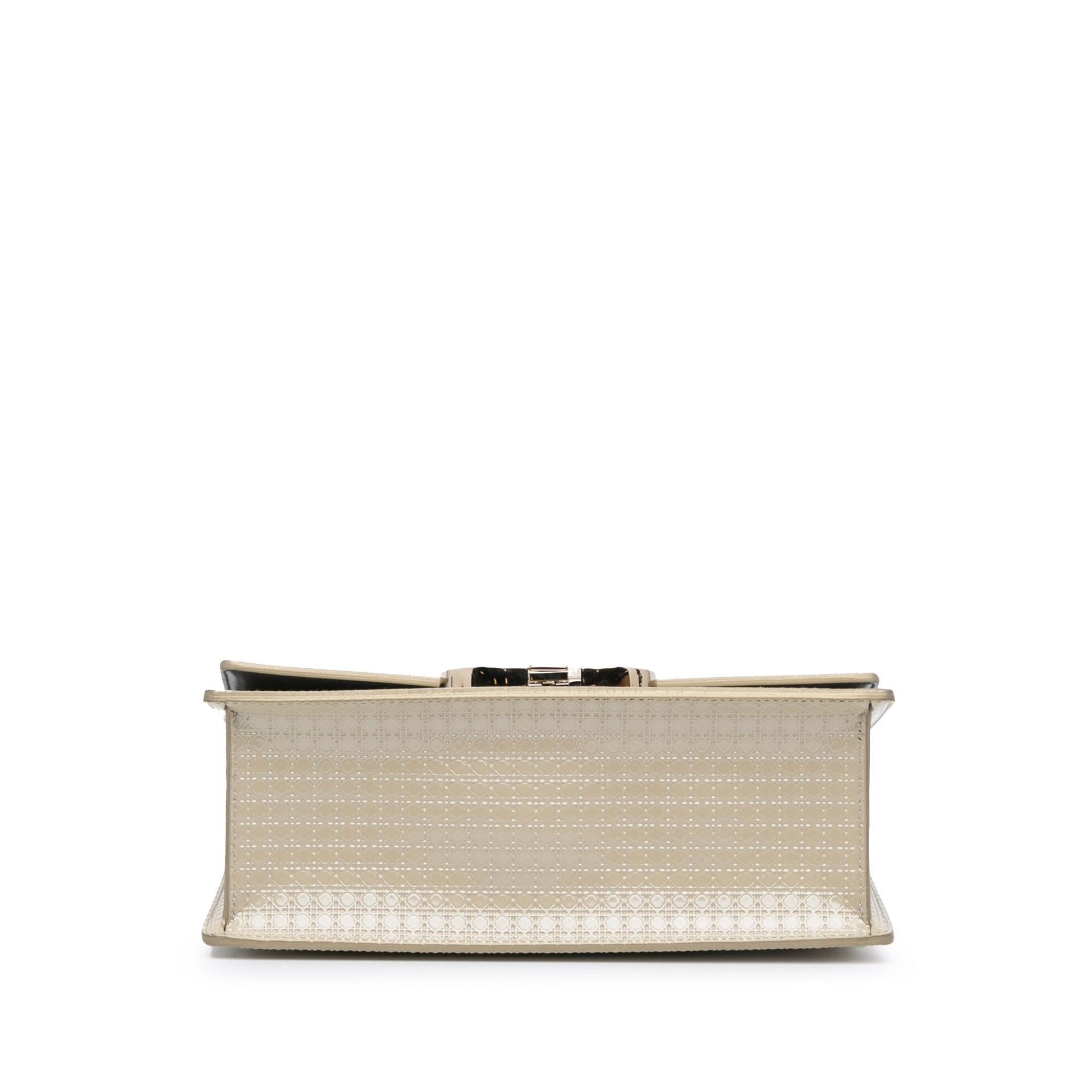 Dior Microcannage Montaigne Crossbody Bag Patent Chain Flap