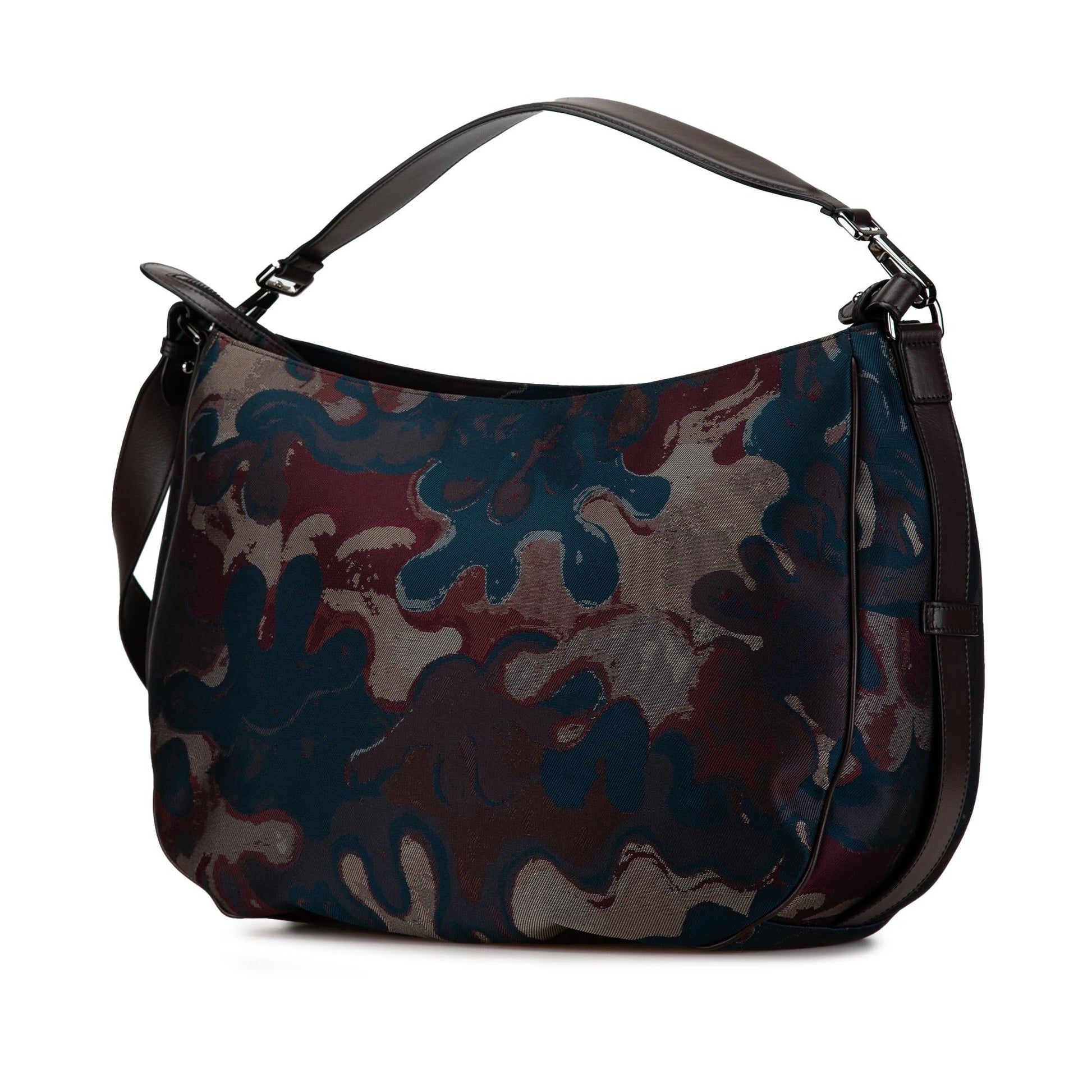 Dior Peter Doig Camouflage Soft Saddle Bag Denim Satchel Bag Soft Saddle Bag