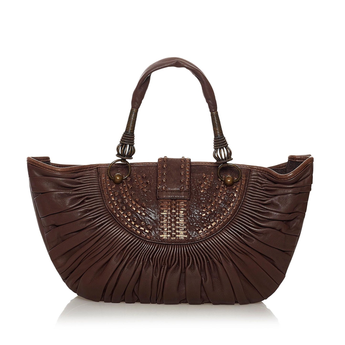 Dior Plisse Handbag Shg Leather Satchel Bag